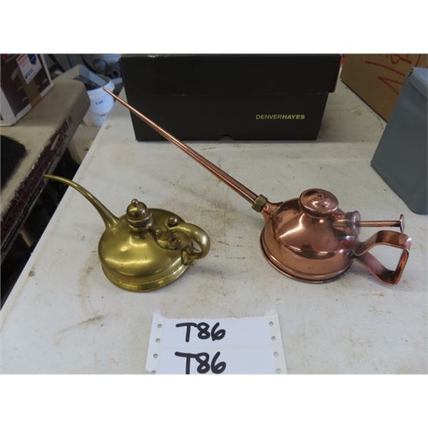 2 Beautiful Vintage Antique Pump Oilers: Largest is 15” long - appears 