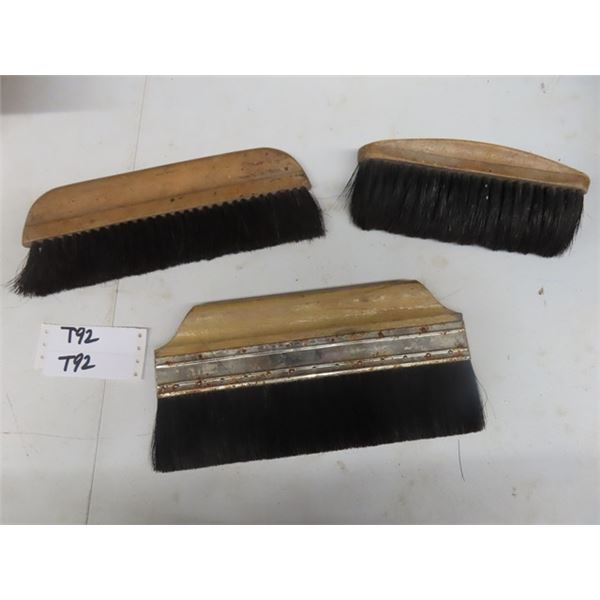 3 Vintage wallpaper hanging brushes. The smallest 9” looks like it may have