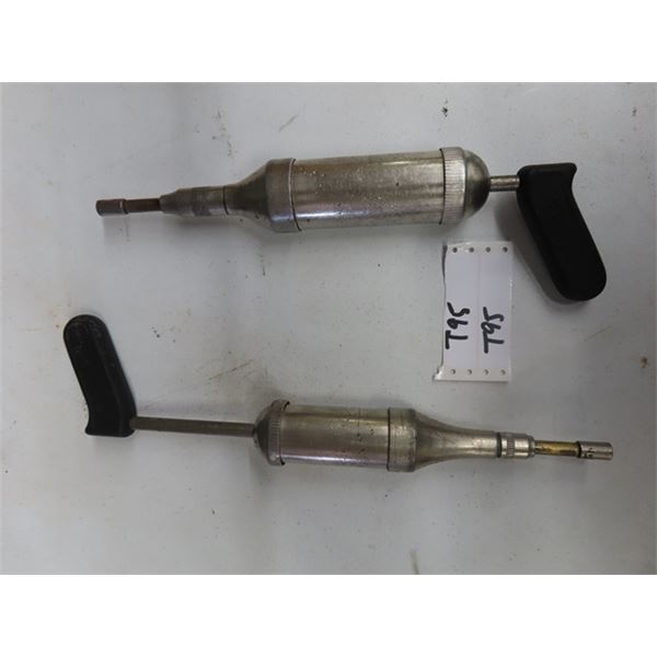 2 Vintage Grease Guns: (1) 14” total length - manufactured by the Bassick Mfg.