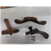 Image 1 : 3 Vintage Antique Scrapers Spokeshave:  (1) 12” is made of laminated wood with 
