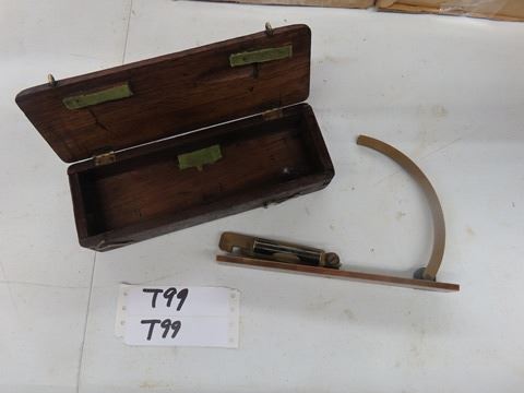 Homemade Inclinometer Protractor Antique Vintage Heavy Brass Protractor Inclinometer with homemade ...