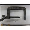 Image 4 : 3 Vintage Antique Vintage Clamps:  (1) Longest is 13.5” has brass clamps + a steel bar.  