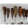 Image 4 : Lot of 12 Antique Vintage Awls for leather or wood working. There are many 