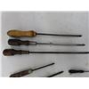 Image 2 : Lot of 9 Vintage Antique Small Head Flat Screwdrivers- Range in length from 11” to 3”. 