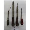 Image 1 : 4 Vintage Antique Ratchet Screwdrivers; (1) Vintage 14" Stanley YANKEE No. 31A 