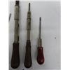 Image 4 : 4 Vintage Antique Ratchet Screwdrivers; (1) Vintage 14" Stanley YANKEE No. 31A 