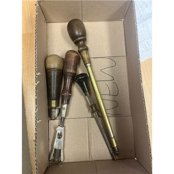 4 Vintage Antique Screwdrivers/Multitools; (1) is a Rare Vintage AH Ried Spiral 