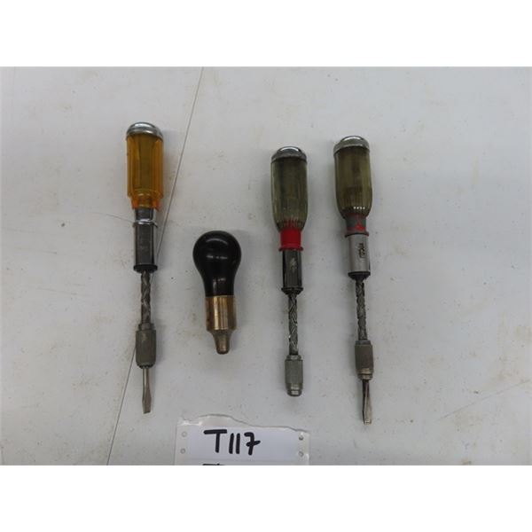 Lot of Vintage Yankee Screwdrivers plus a multi-tool. There are 2 - Stanley 
