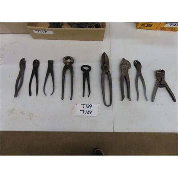 A very large lot of Antique Vintage tools.; 2 nippers pincers, one made by 