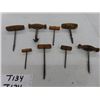 Image 6 : 8 Antique Vintage Auger Hand Boring Bits. Various sizes and makers. Would