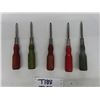 Image 1 : A lot of Vintage screwdrivers. These are 5 early Roberson screwdrivers (red and green) 
