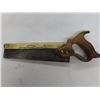 Image 2 : 3 Vintage Antique Saws:  (1) 7” keyhole Pad saw made of wood + brass without