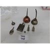 Image 1 : A lot of 7 Vintage Antique Oil Can Thumb Pump Oilers.  Only the 3 smallest are 