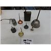 Image 1 : A lot of 8 Vintage Antique Oil Can Thumb Pump Oilers:  Tallest one made by 