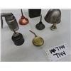 Image 5 : A lot of 8 Vintage Antique Oil Can Thumb Pump Oilers:  Tallest one made by 