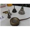 Image 6 : A lot of 7 Vintage Antique Oil Can Thumb Pump Oilers:  Larger silver one is 