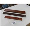 Image 1 : 3 Vintage Antique Wooden Spirit levels, each with some brass:  (1) is 24” made 