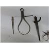 Image 2 : Set of 7 Antique Vintage Outside + Distance Calipers: Largest outside is 15” X 9" 
