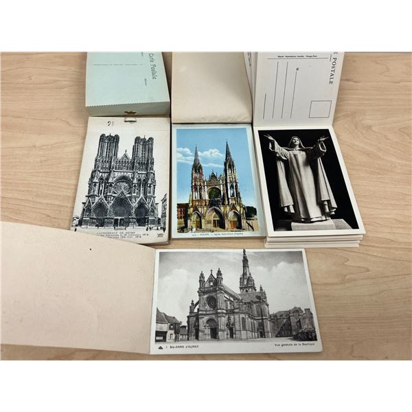 4 Vintage Postcard Books Booklets - French Postcards - many great images, see photos