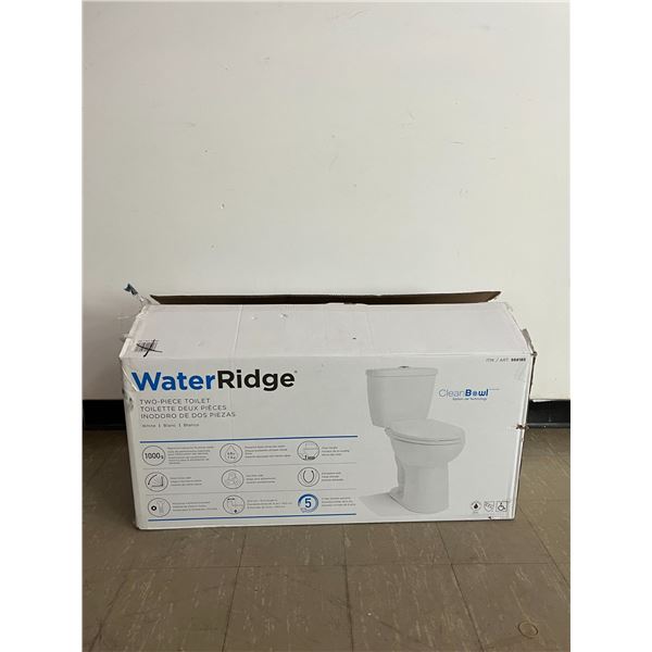Water Ridge twopiece toilet. Appears to be new in box