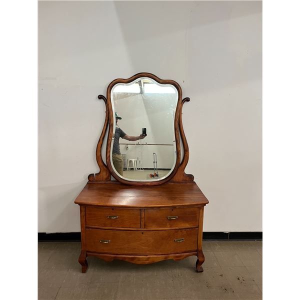 Antique low dresser with mirror. Mirror frame needs to be put back