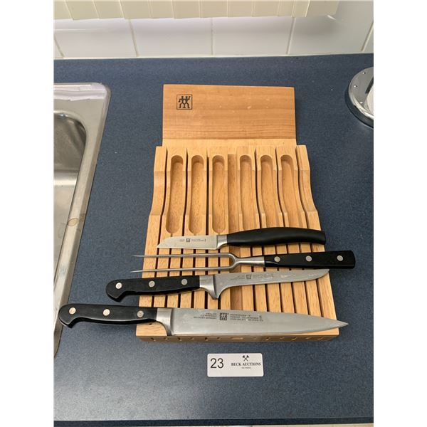 J. A. Henckels Knife Block w/ Knives