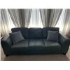 Image 1 : Blue Leather-Style Couch (32"H x 86"W x 35.5"D)