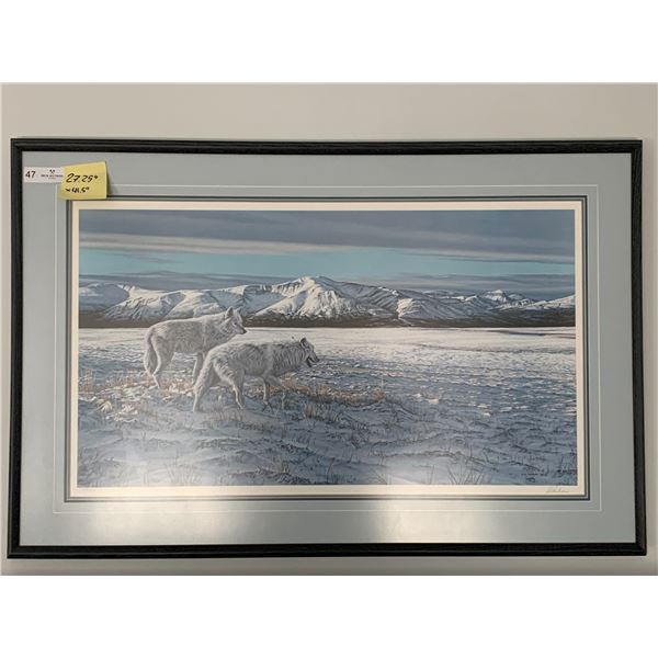 Framed Print of Arctic Wolves - Hand-Signed by R.S. Parker (500/950)
