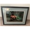 Image 1 : Framed Photograph of Grizzly Bear and Cubs by Johnny Johnson (22" x 28.5")