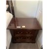 Image 1 : Wooden Night Stand w/ Brass Handles (23"H x 25.5"W x 16"D)