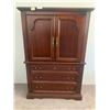 Image 2 : Beautiful Wooden Dresser w/ Brass Handles (59"H x 40"W x 18"D)