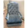Image 1 : Blue Upholstered Arm Chair (34"H x 25"W x 26"D)