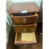 Image 4 : Vintage Wooden Night Stand w/ Brass Handles (26.5"H x 17"W x 14"D)