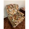 Image 2 : Floral Upholstered Arm Chair (34"H x 28"W x 32"D)