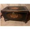 Image 1 : Beautiful Wood-Carved Antique Storage Trunk (21.5"H x 36"W x 20"D)