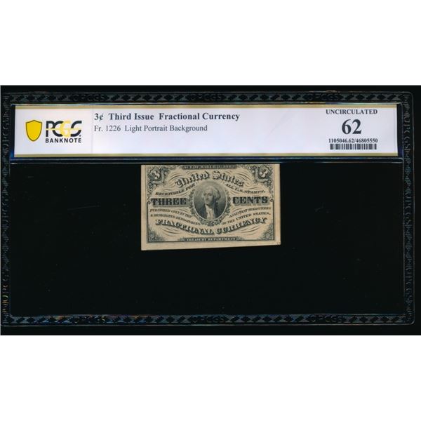 3 Cent Third Issue Fractional PCGS 62