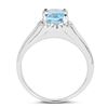 Image 2 : Plated Rhodium 1.15ct Blue Topaz and White Topaz Ring