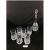 Image 1 : Vintage Crystal Decanter w/Stopper & 6 Glasses