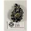 Image 2 : Stunning Vintage Black & Grey Rhinestone Brooch