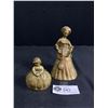 Image 1 : 2 Brass Vintage Bells, Lady & Little Girl