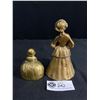 Image 2 : 2 Brass Vintage Bells, Lady & Little Girl