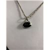 Image 2 : 925 Sterling, Black Onyx Ptd w/ Sterling Silver Chain