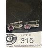 Image 2 : Pair Of Sterling Silver Amethyst Earrings