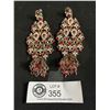 Image 1 : Pair Of Large Rhinestone Earrings