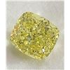 Image 1 : Natural Cushion Fancy Intense Yellow Diamond - GIA