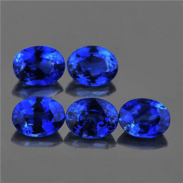 Natural Intense Blue Sapphire 5 Pcs [Flawless-VVS]