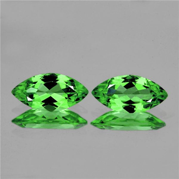 Natural Green Tsavorite Garnet Pair{Flawless-VVS}