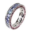 Image 1 : Natural Tanzanite & Rhodolite Garnet Eternity Ring