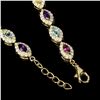 Image 3 : Natural Rhodolite Garnet & Multi Gems Bracelet
