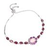Image 2 : Natural Ethiopian Pink Opal & Rhodolite Garnet  Bracelet